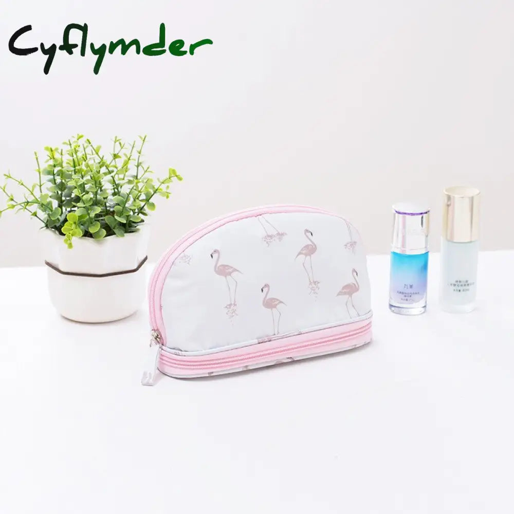 Cyflymder Fashion Women Cosmetic Makeup Case Bag Box Waterproof Portable Double Layer Storage