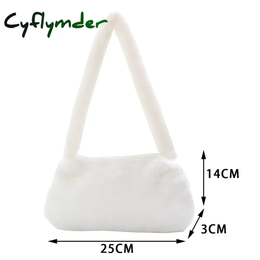 Cyflymder Fashion Women Cow Print Mini Shoulder Bags Female Winter Plush Underarm Leopard Zebra