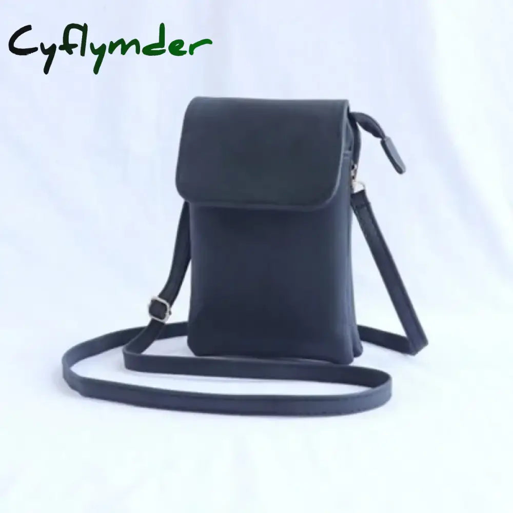 Cyflymder Fashion Women Crossbody Bag Pu Leather Mobile Phone Purse Bags Solid Flap Messenger Small