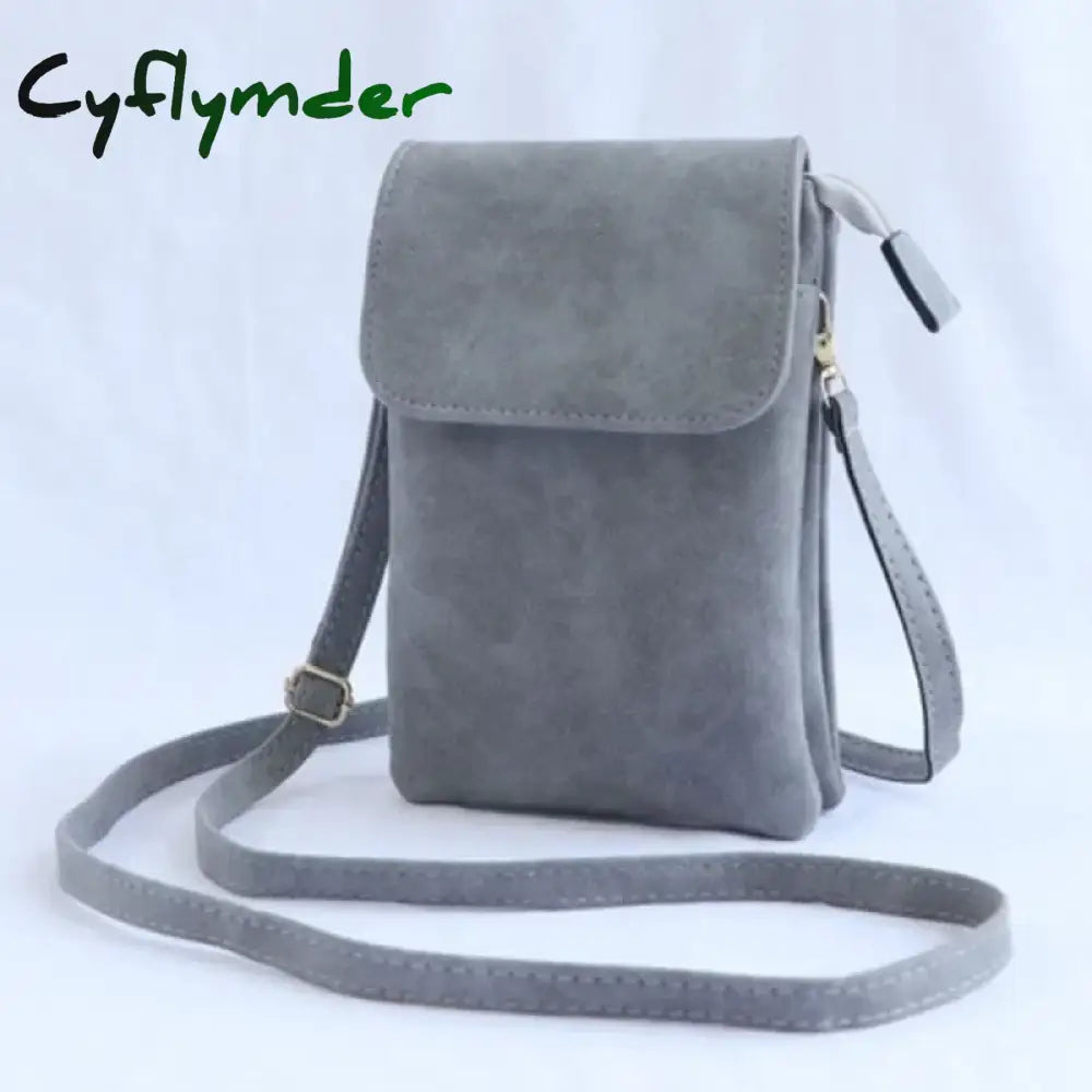 Cyflymder Fashion Women Crossbody Bag Pu Leather Mobile Phone Purse Bags Solid Flap Messenger Small