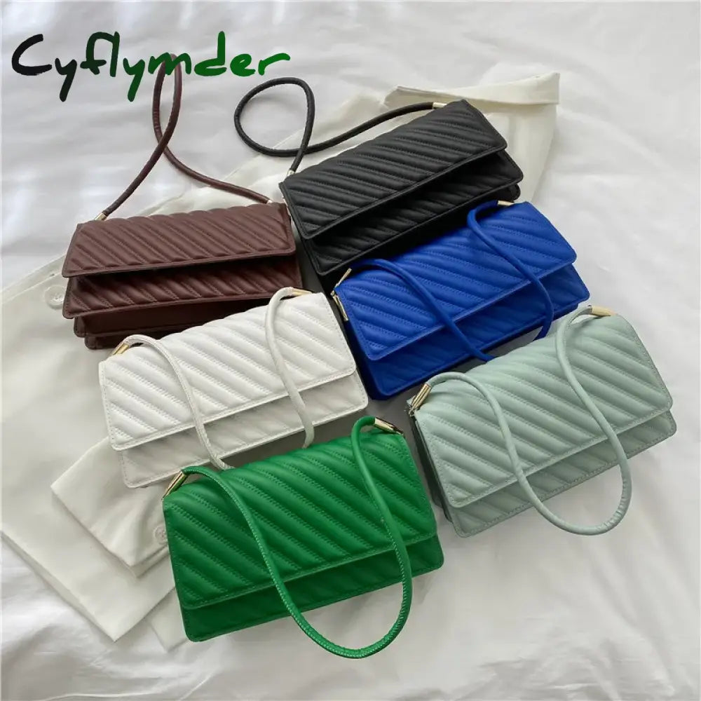 Cyflymder Fashion Women Handbag Lady Shoulder Bags Messenger Bag Female Leather Solid Color Winter