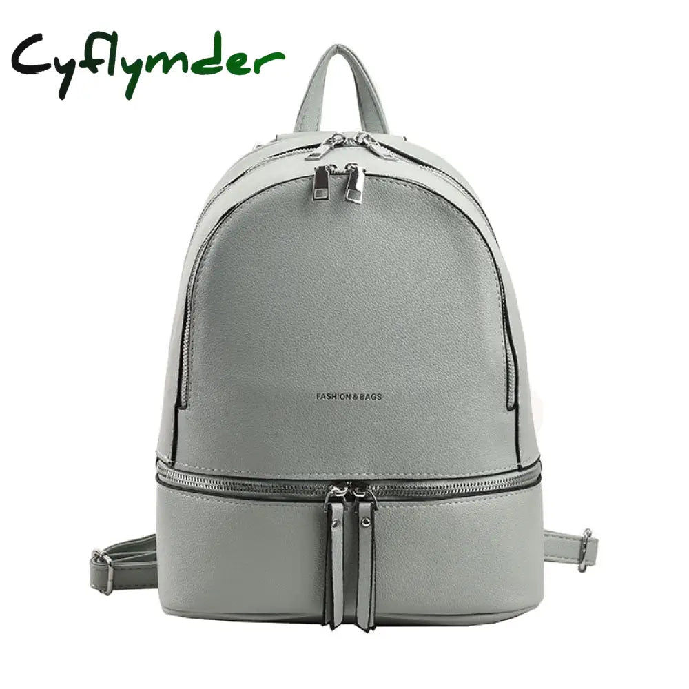 Cyflymder Fashion Women Leather Backpack High Quality Teen Girls Shoulder Bag Luxury Designer