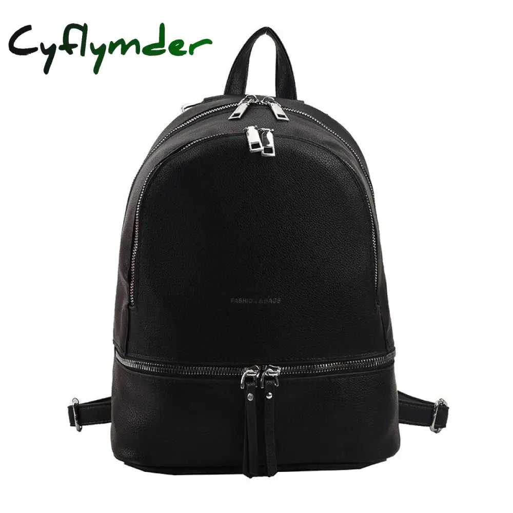 Cyflymder Fashion Women Leather Backpack High Quality Teen Girls Shoulder Bag Luxury Designer