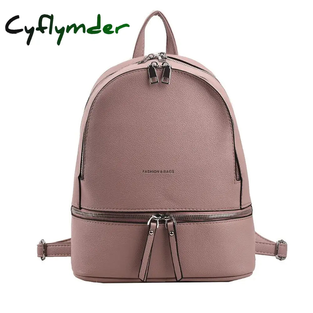 Cyflymder Fashion Women Leather Backpack High Quality Teen Girls Shoulder Bag Luxury Designer