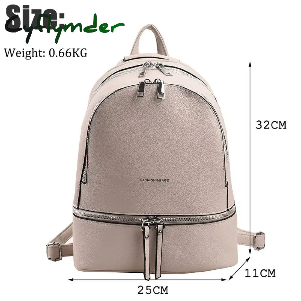 Cyflymder Fashion Women Leather Backpack High Quality Teen Girls Shoulder Bag Luxury Designer