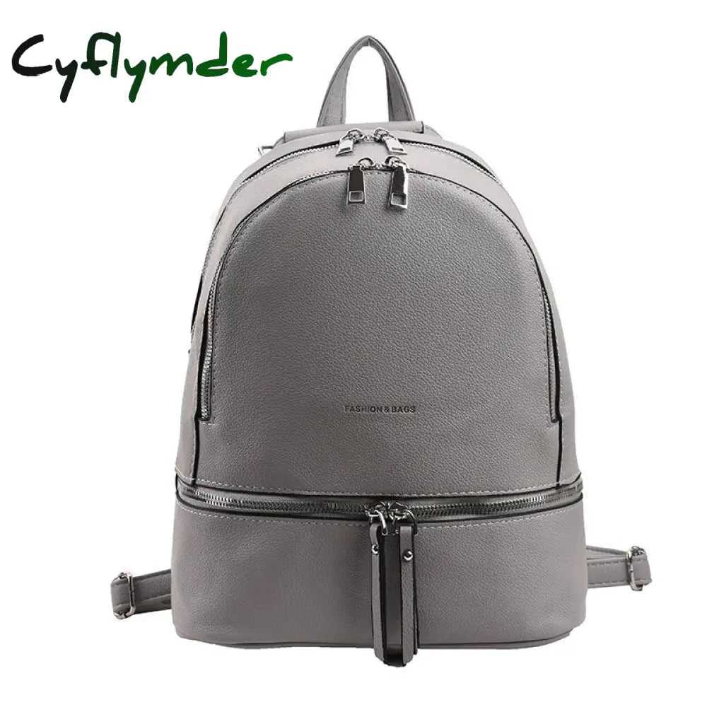 Cyflymder Fashion Women Leather Backpack High Quality Teen Girls Shoulder Bag Luxury Designer