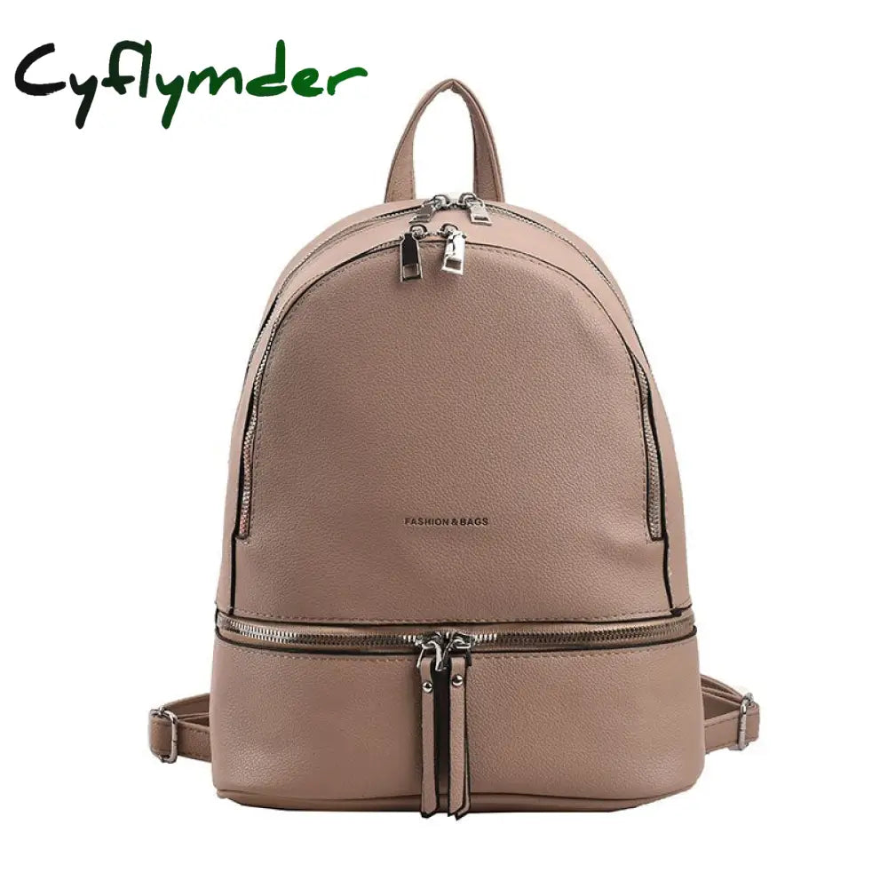 Cyflymder Fashion Women Leather Backpack High Quality Teen Girls Shoulder Bag Luxury Designer