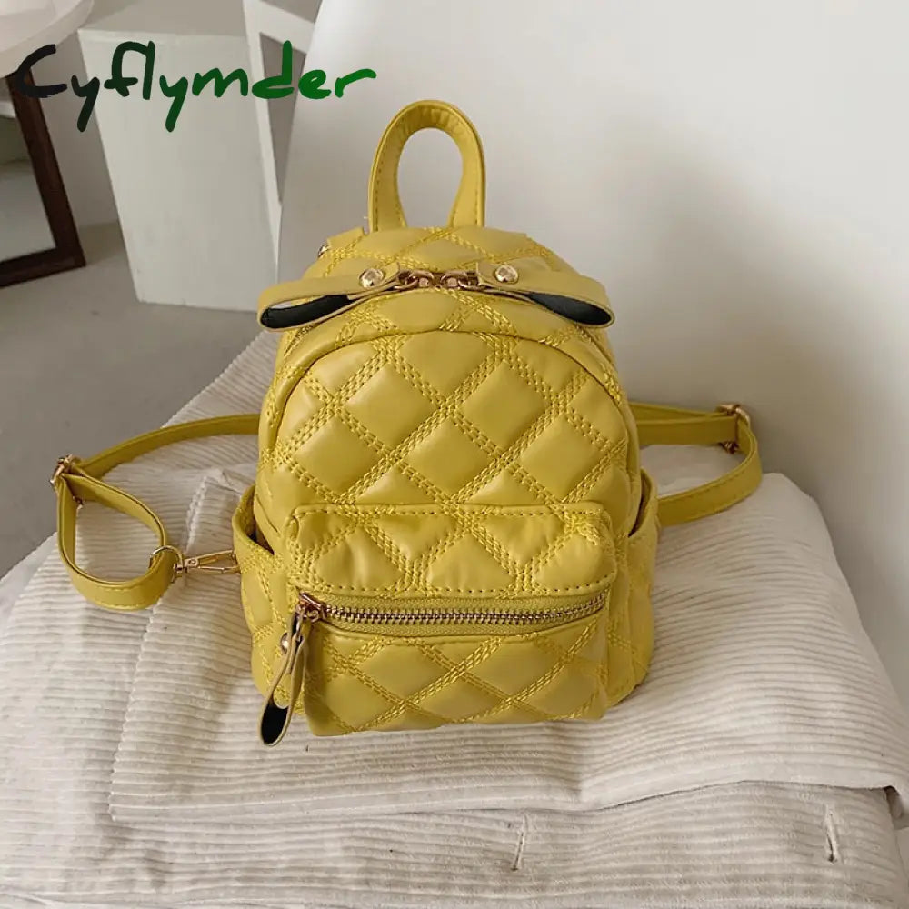 Cyflymder Fashion Women Leather Backpack Small School Bag Backpacks For Teenage Girls Double Mini