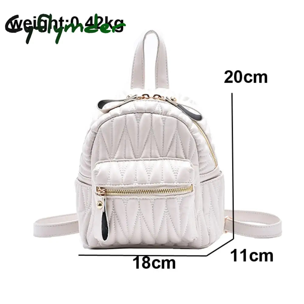 Cyflymder Fashion Women Leather Backpack Small School Bag Backpacks For Teenage Girls Double Mini