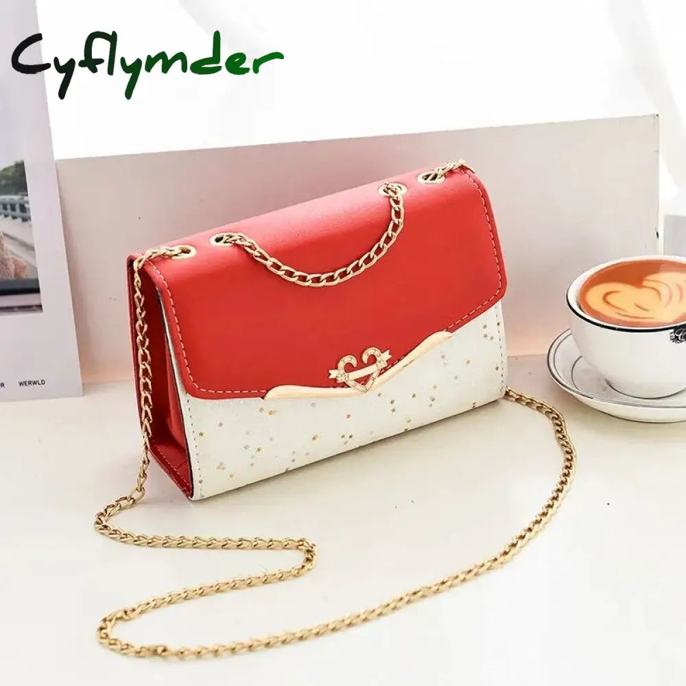Cyflymder Fashion Women Leather Small Shoulder Underarm Bag Ladies Vintage Chain Pendant Solid