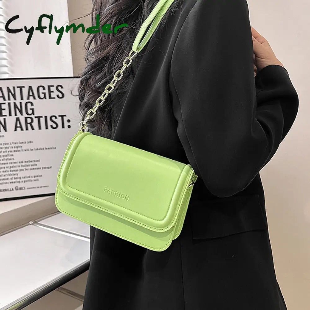 Cyflymder Fashion Women Luxury Handbag Pu Simple Shoulder Bags Female Daily Design Totes Purse