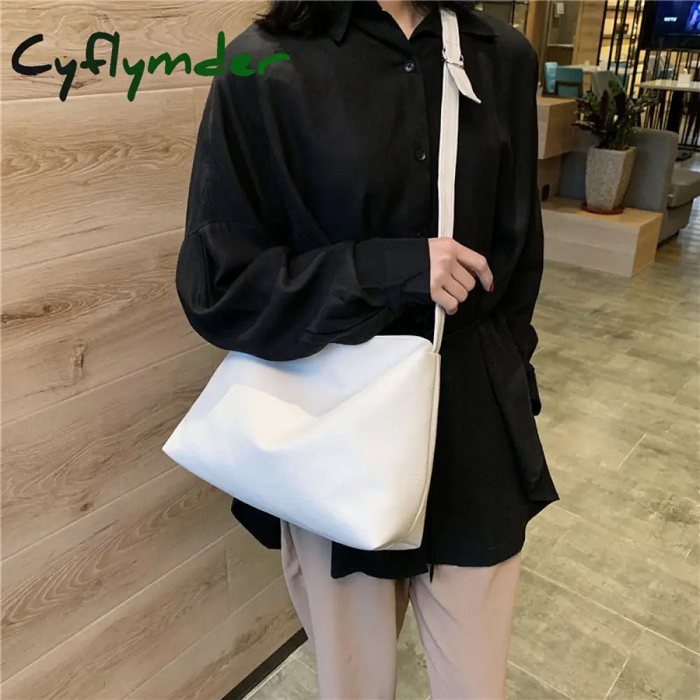 Cyflymder Fashion Women Messenger Bag Large Capacity Ladies Daily Casual Tote Soft Pu Leather