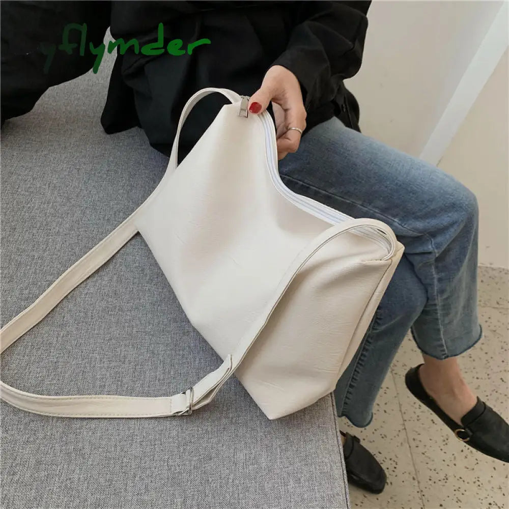 Cyflymder Fashion Women Messenger Bag Large Capacity Ladies Daily Casual Tote Soft Pu Leather