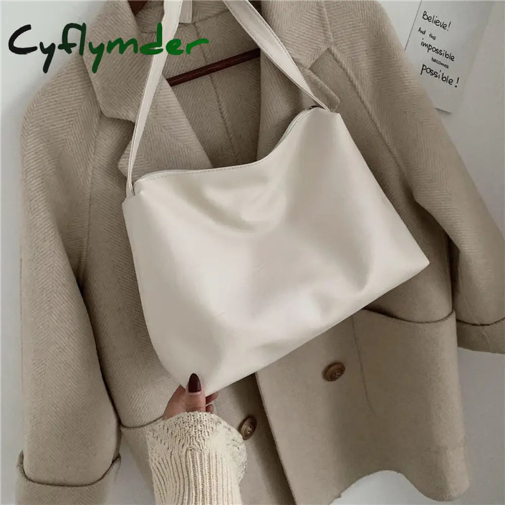 Cyflymder Fashion Women Messenger Bag Large Capacity Ladies Daily Casual Tote Soft Pu Leather