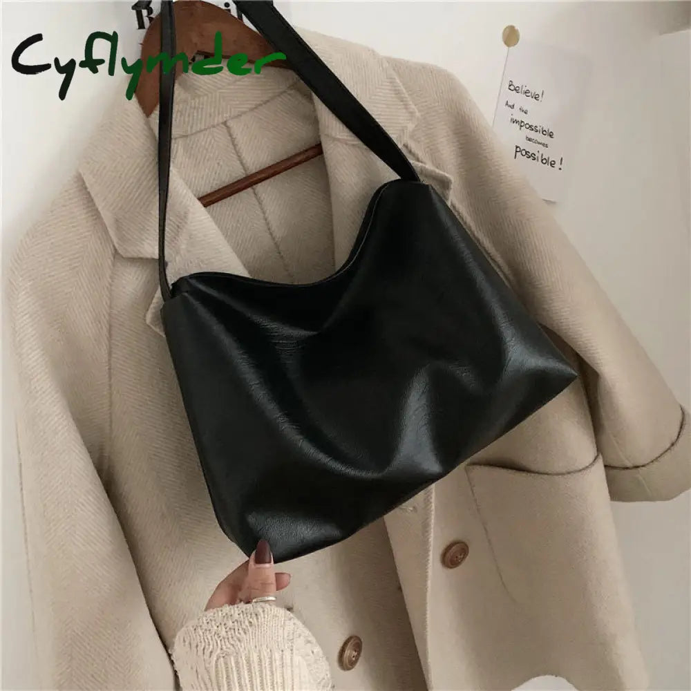 Cyflymder Fashion Women Messenger Bag Large Capacity Ladies Daily Casual Tote Soft Pu Leather