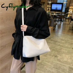 Cyflymder Fashion Women Messenger Bag Large Capacity Ladies Daily Casual Tote Soft Pu Leather