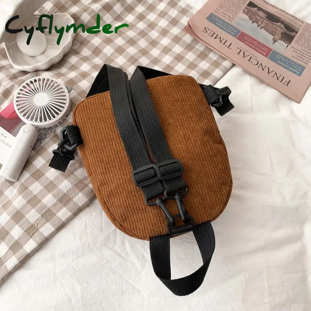 Cyflymder Fashion Women Mini Backpack Solid Color Corduroy Small Backpacks Simple Casual Student