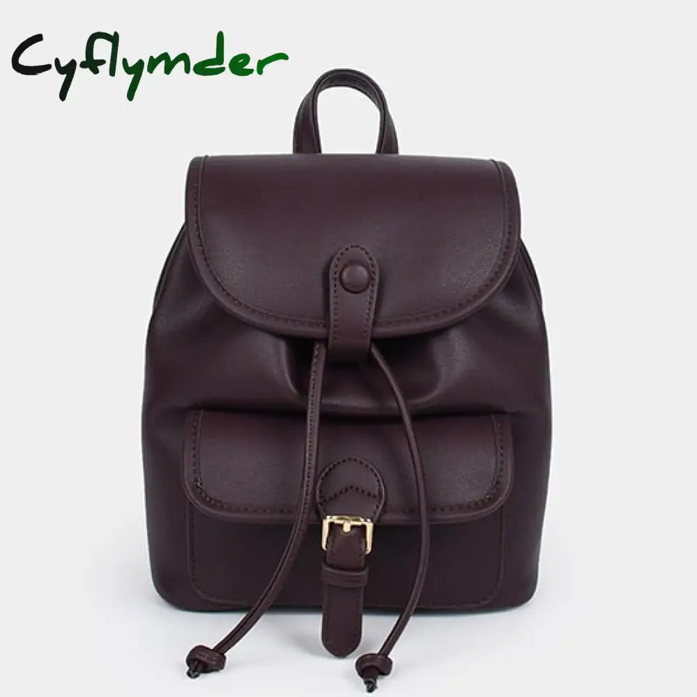Cyflymder Fashion Women Pu Leather Backpack School Bags For Female Shoulder Mochila Feminina Ladies