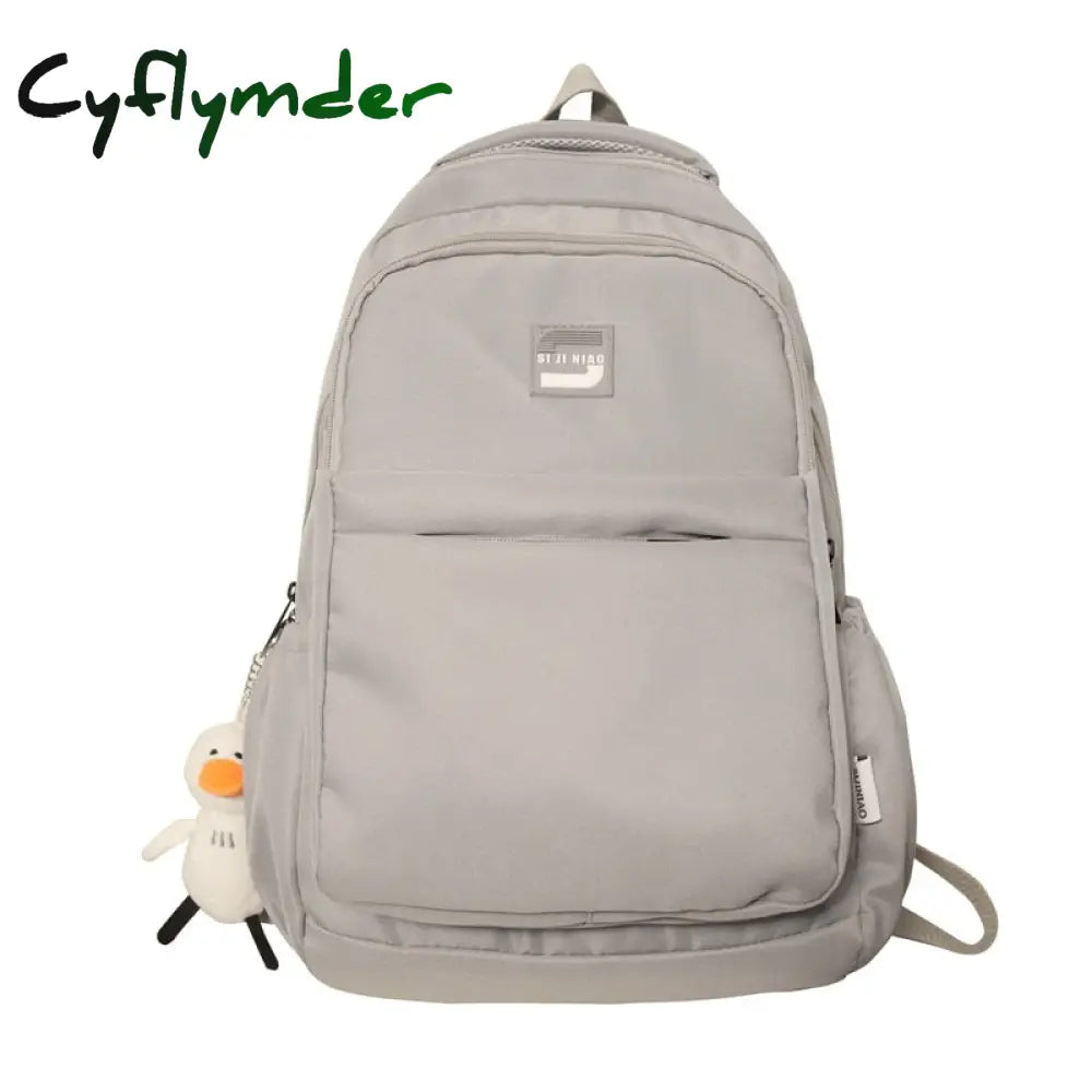 Cyflymder Fashion Women School Bags Cool Female Solid Color Black College Backpack Trendy Men