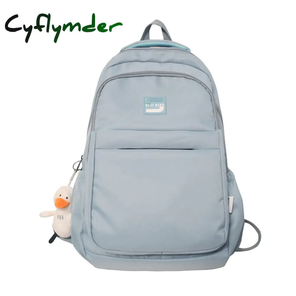 Cyflymder Fashion Women School Bags Cool Female Solid Color Black College Backpack Trendy Men