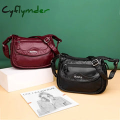 Cyflymder Fashion Women Shoulder Bag Pu Leather Crossbody High Quality Messenger Grey Female’s