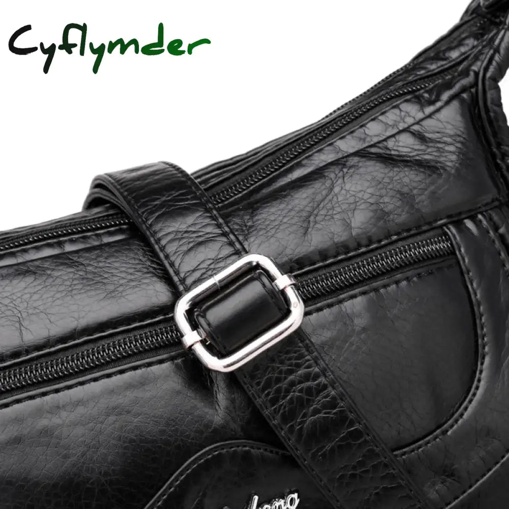 Cyflymder Fashion Women Shoulder Bag Pu Leather Crossbody High Quality Messenger Grey Female’s