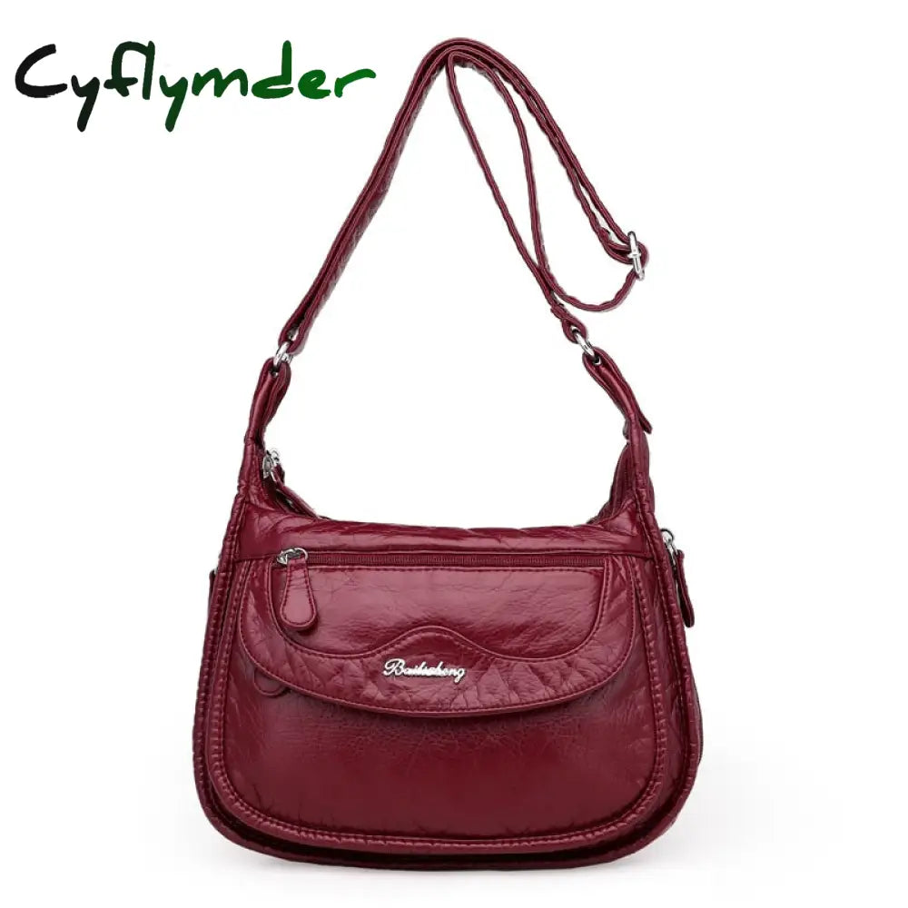 Cyflymder Fashion Women Shoulder Bag Pu Leather Crossbody High Quality Messenger Grey Female’s