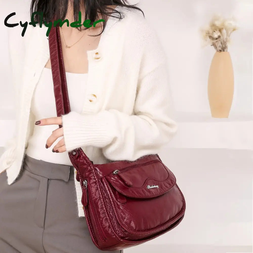 Cyflymder Fashion Women Shoulder Bag Pu Leather Crossbody High Quality Messenger Grey Female’s