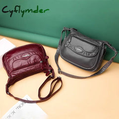 Cyflymder Fashion Women Shoulder Bag Pu Leather Crossbody High Quality Messenger Grey Female’s