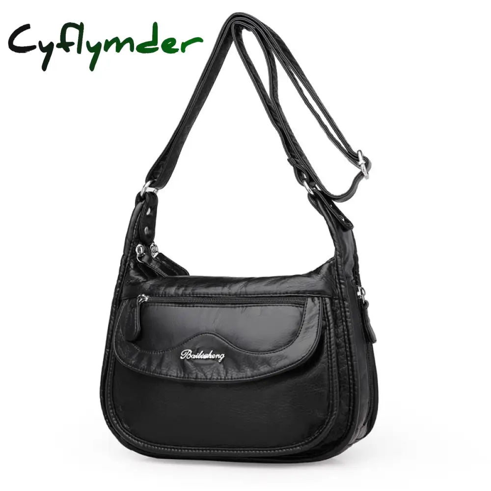 Cyflymder Fashion Women Shoulder Bag Pu Leather Crossbody High Quality Messenger Grey Female’s