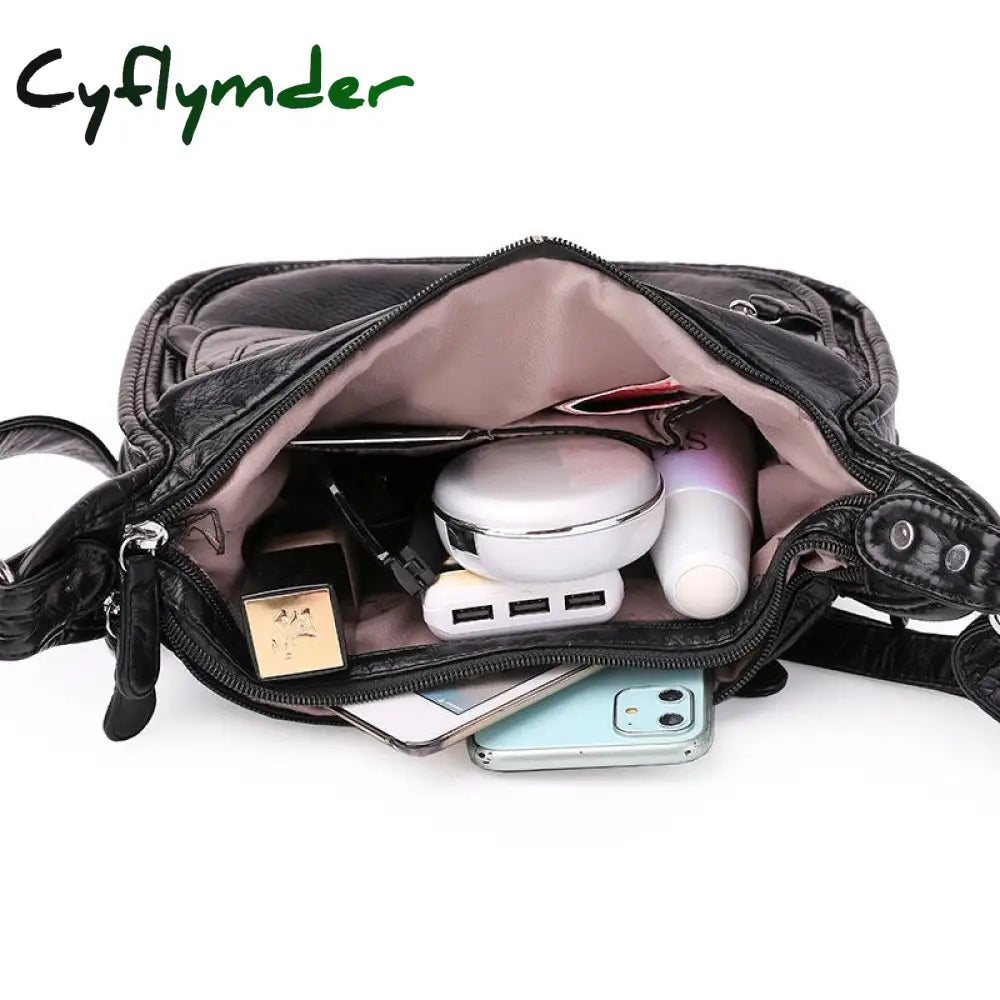 Cyflymder Fashion Women Shoulder Bag Pu Leather Crossbody High Quality Messenger Grey Female’s