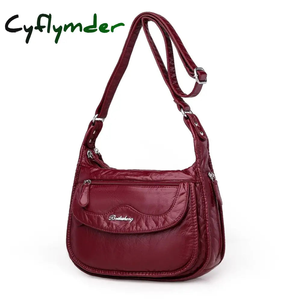 Cyflymder Fashion Women Shoulder Bag Pu Leather Crossbody High Quality Messenger Grey Female’s