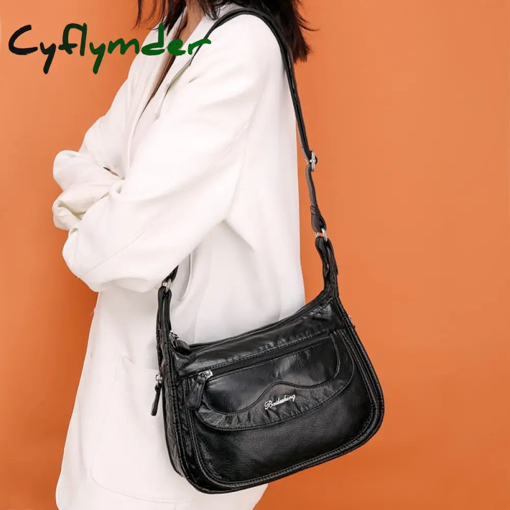 Cyflymder Fashion Women Shoulder Bag Pu Leather Crossbody High Quality Messenger Grey Female’s