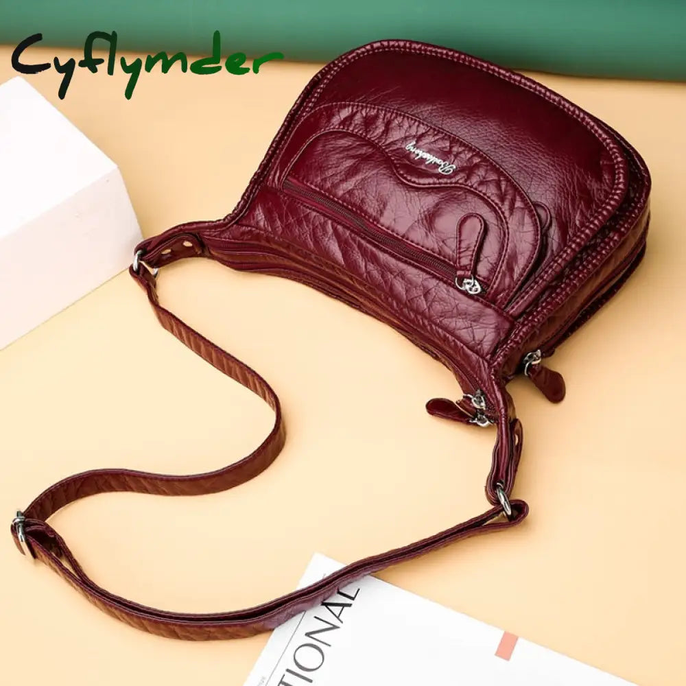 Cyflymder Fashion Women Shoulder Bag Pu Leather Crossbody High Quality Messenger Grey Female’s