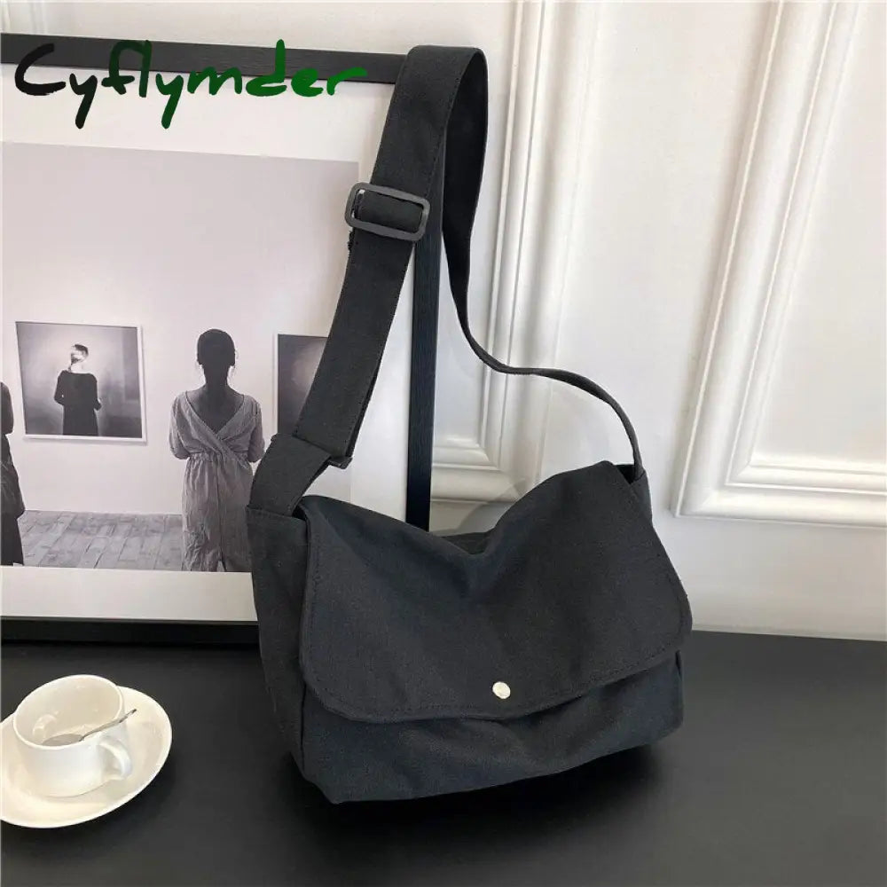 Cyflymder Fashion Women Shoulder Messenger Bag Solid Simple Canvas Spring Shopping Female Tote