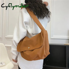 Cyflymder Fashion Women Shoulder Messenger Bag Solid Simple Canvas Spring Shopping Female Tote