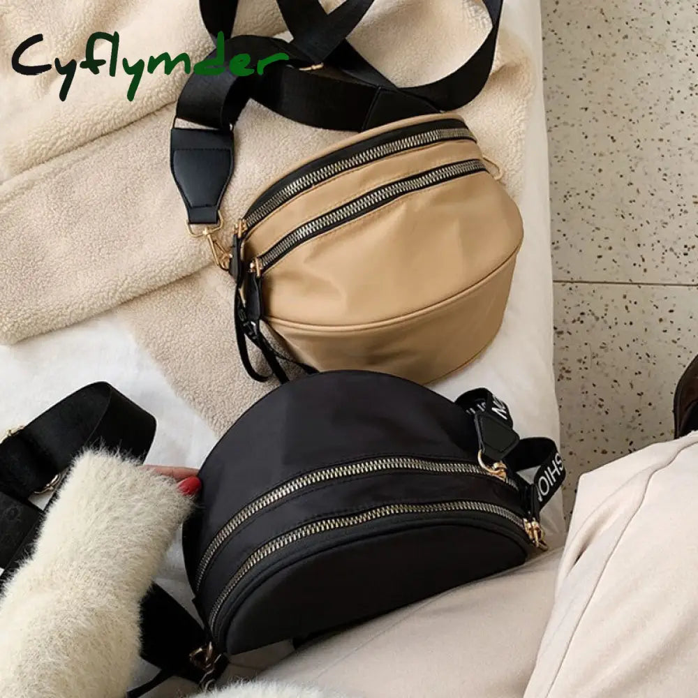 Cyflymder Fashion Women Waist Bag Fanny Pack Large Capacity Crossbody Chest Bags Banana Pu Leather