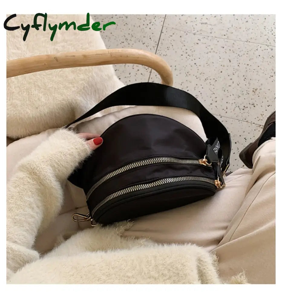 Cyflymder Fashion Women Waist Bag Fanny Pack Large Capacity Crossbody Chest Bags Banana Pu Leather