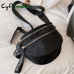 Cyflymder Fashion Women Waist Bag Fanny Pack Large Capacity Crossbody Chest Bags Banana Pu Leather