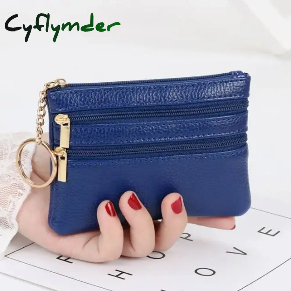Cyflymder Fashion Women Wallet Clutch Three Zip Female Short Small Coin Purse New Brand Design Soft Mini Card Holder