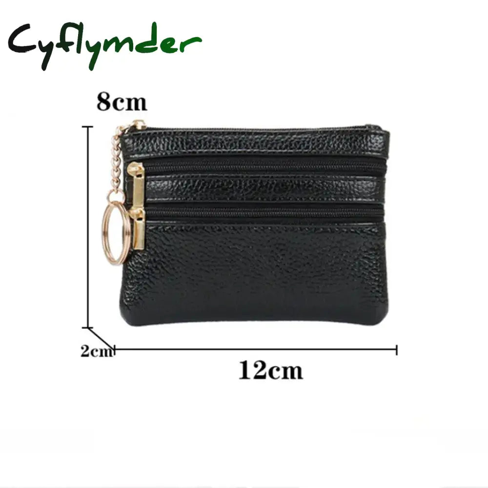 Cyflymder Fashion Women Wallet Clutch Three Zip Female Short Small Coin Purse New Brand Design Soft Mini Card Holder
