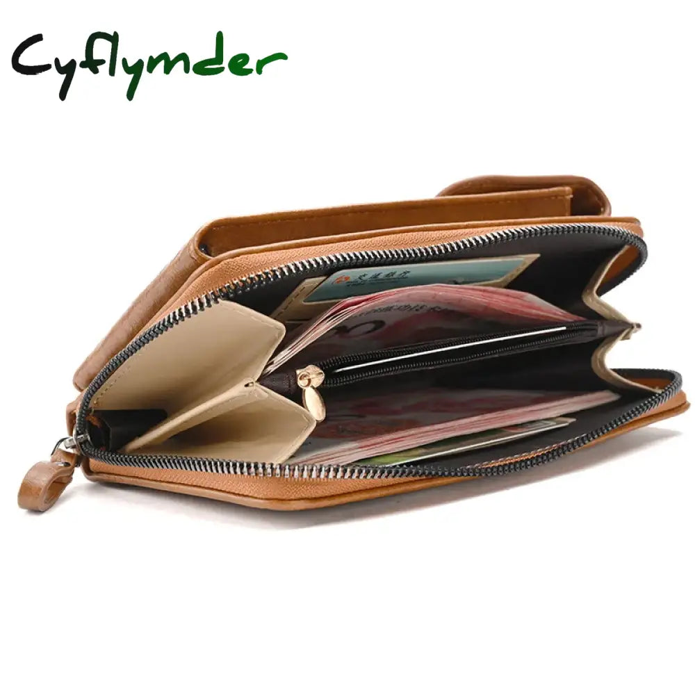 Cyflymder Fashion Women Wallet Single Shoulder Crossbody Cell Phone Bag Leather Satchel Female