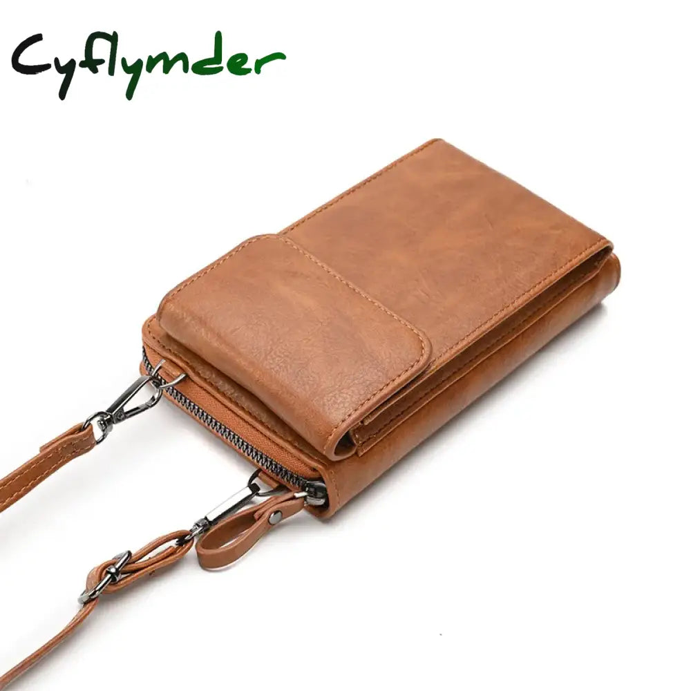 Cyflymder Fashion Women Wallet Single Shoulder Crossbody Cell Phone Bag Leather Satchel Female