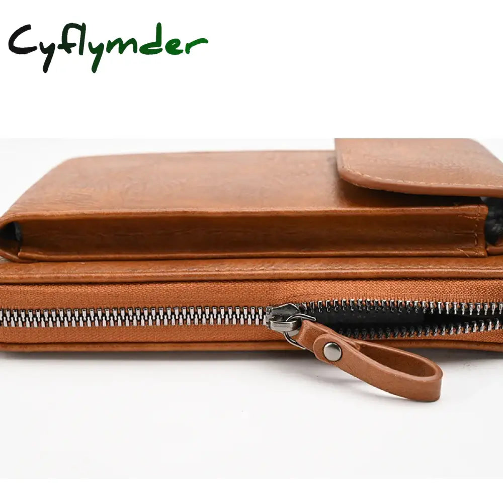 Cyflymder Fashion Women Wallet Single Shoulder Crossbody Cell Phone Bag Leather Satchel Female