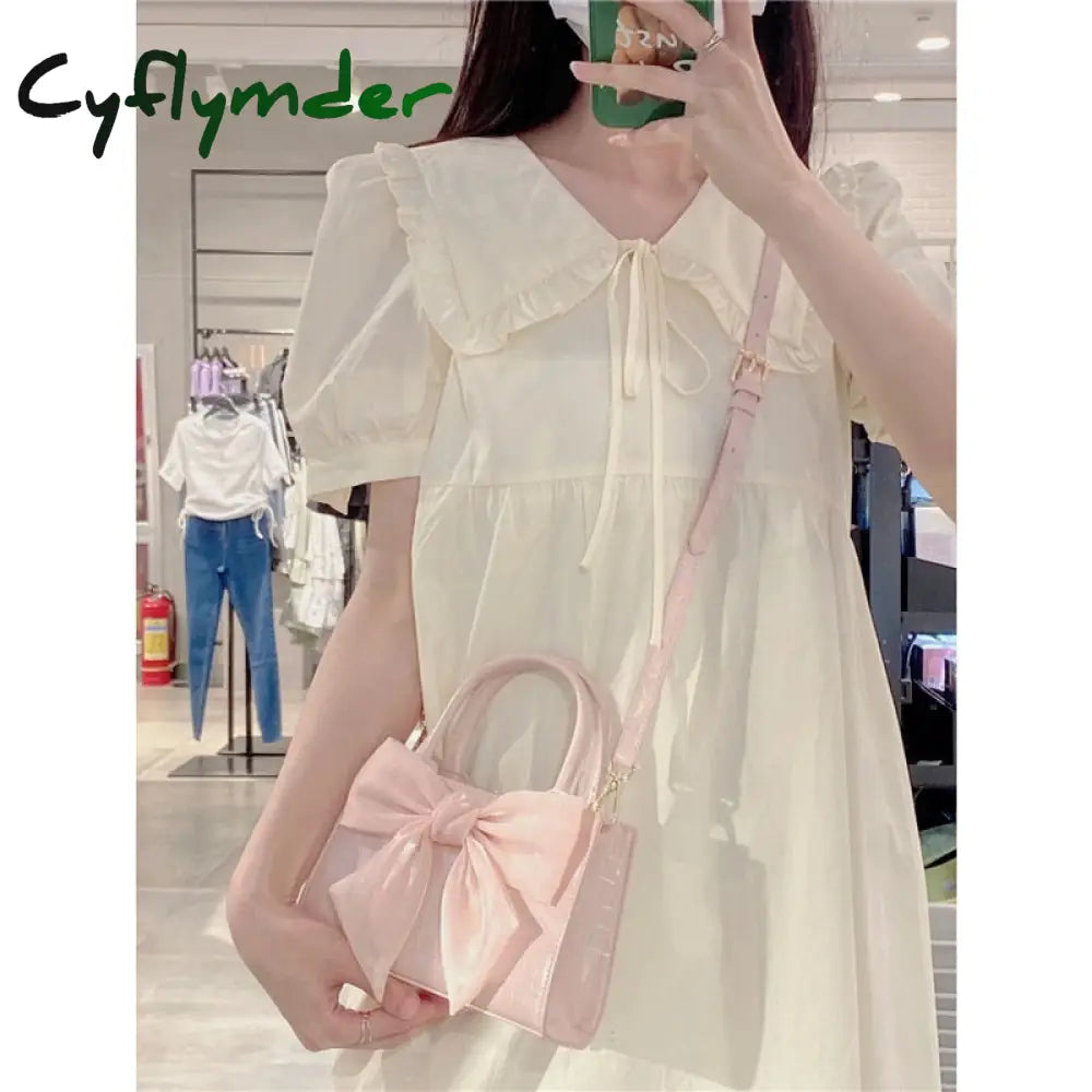 Cyflymder Fashion Women’s Clutch Purse Handbags Summer Pink Bowknot Female Underarm Bags Sweet