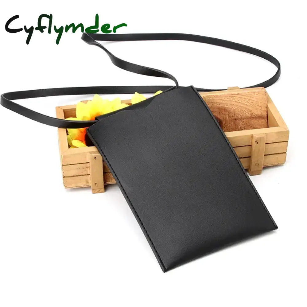 Cyflymder Fashion Women’s Mobile Phone Wallet Bag Pu Leather Messenger Solid Color Mini Holder