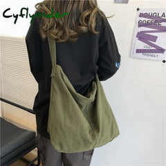 Cyflymder Fashion Woven Cotton Tote Women Shoulder Bag Fashion Big Purse Space Pad Handbag