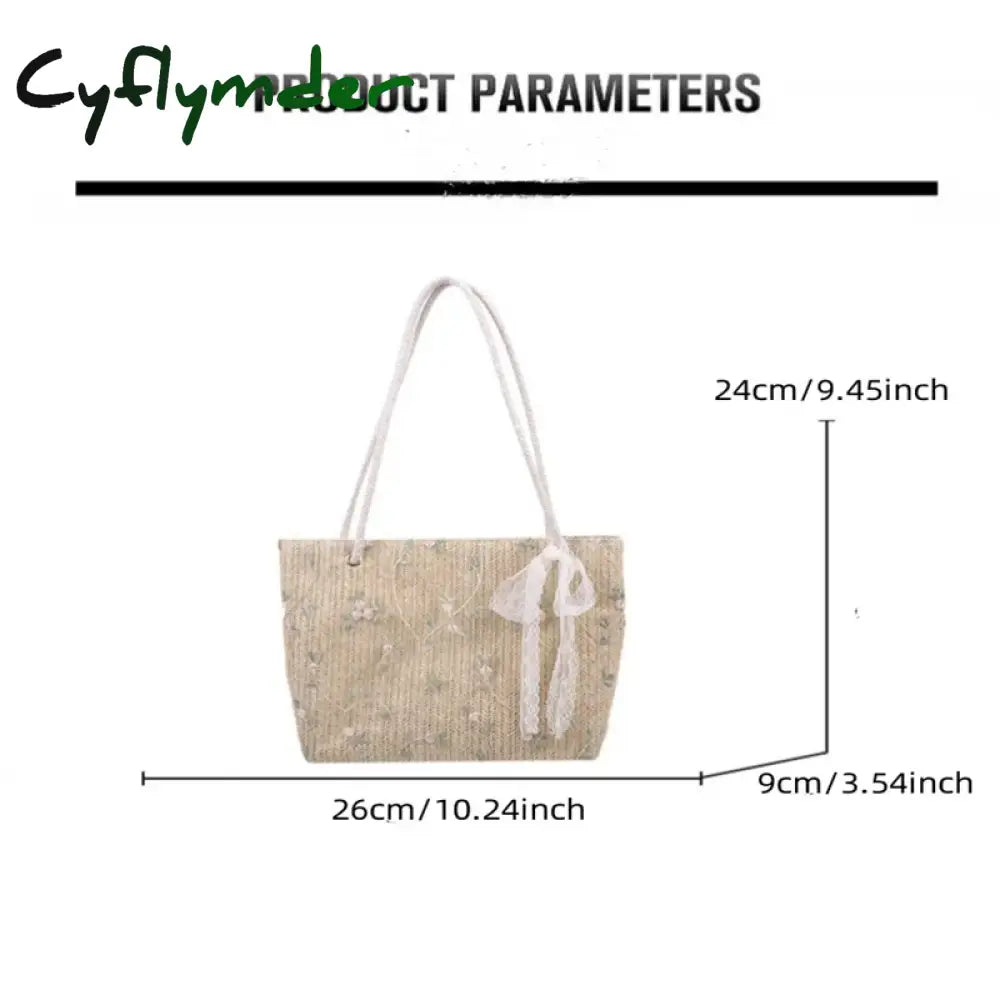 Cyflymder Fashion Woven Handbags For Women All-Match Women’s Bag Portable Bucket Luxury Designer