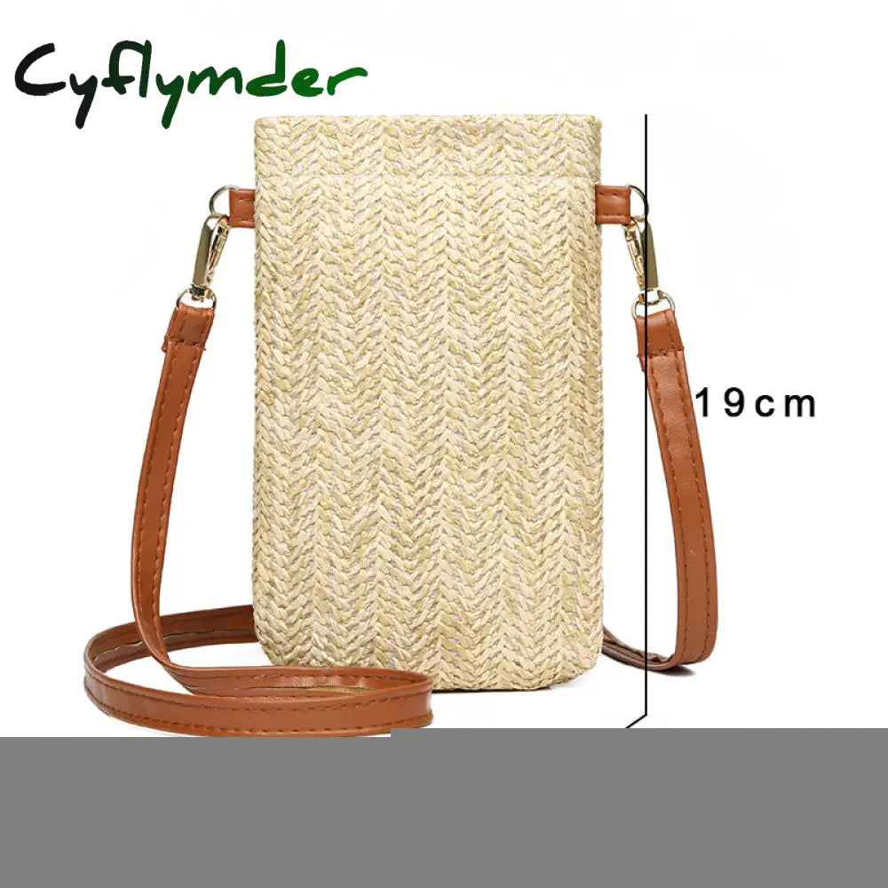 Cyflymder Fashion Woven Straw Ladies Crossbody Messenger Bag Summer Bohemia Beach Rattan Shoulder