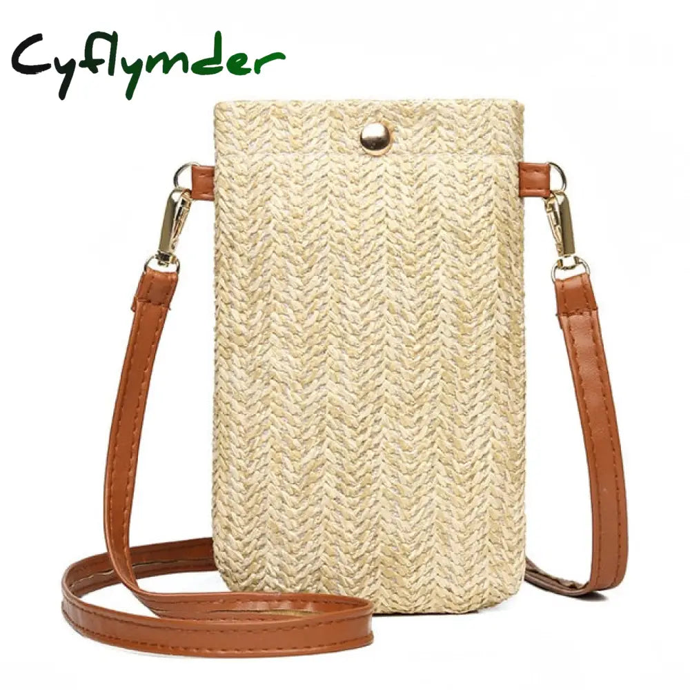 Cyflymder Fashion Woven Straw Ladies Crossbody Messenger Bag Summer Bohemia Beach Rattan Shoulder